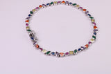 Rainbow Colour Cubic Zirconia Set Bracelet, 7.50 inch Length, Made from solid Sterling Silver