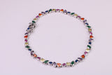 Rainbow Colour Cubic Zirconia Set Bracelet, 7.50 inch Length, Made from solid Sterling Silver