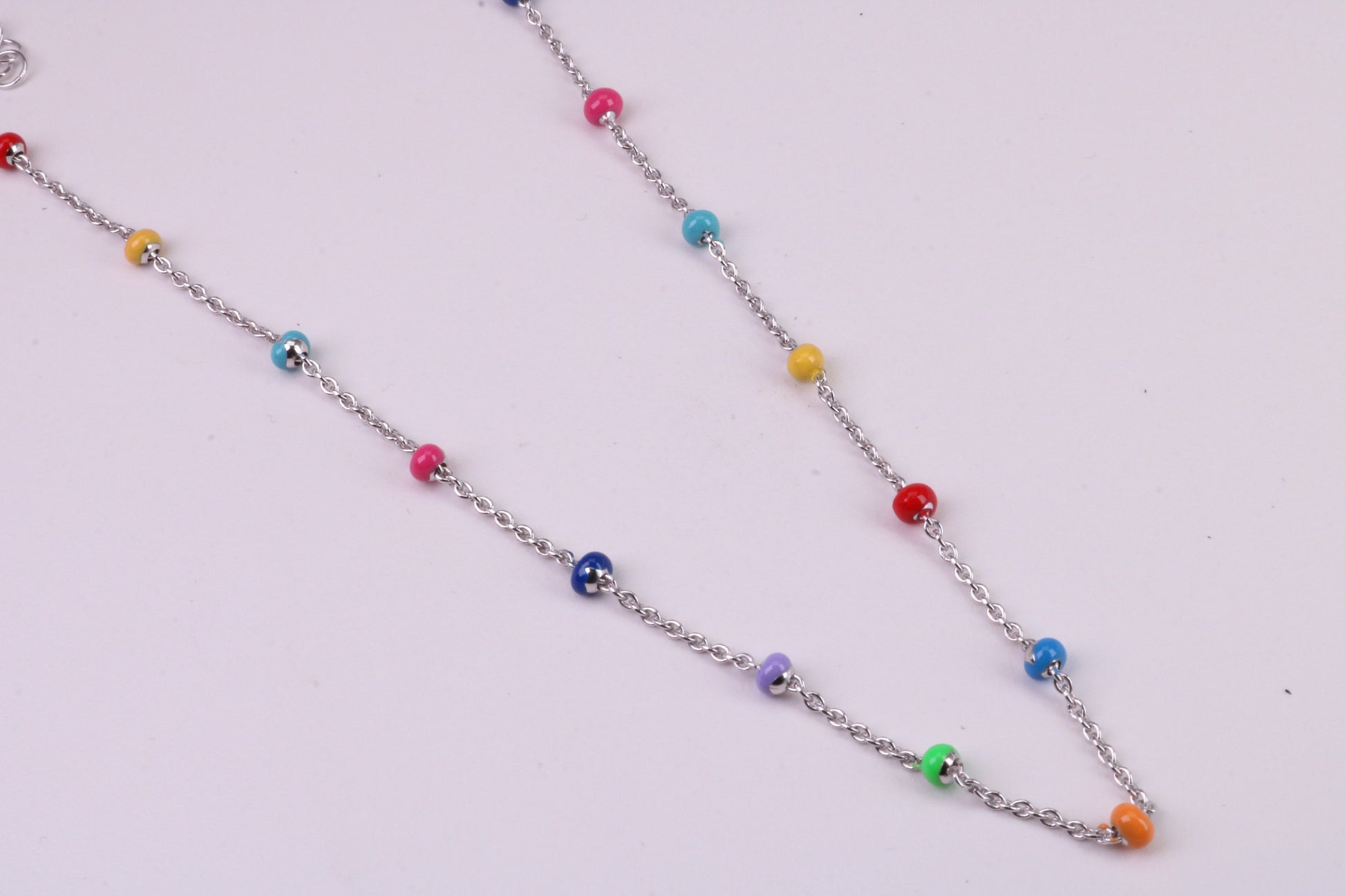 Rainbow Necklace, made from solid Sterling Silver, Length Adjustable Chain